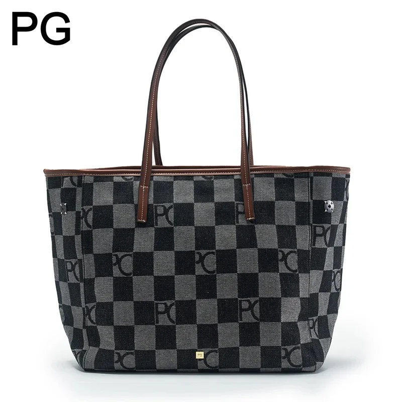 กระเป๋าโท้ทลายตารางหมากรุก PG  - Tote Bag Leather Monogram บทวิจารณ์และราคา